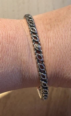 Angela by John Hardy Sterling Silver & 14K Station Bangle Bracelet 7.5" - Image 1 of 4