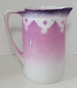 Vintage German Lustreware Pitcher Pink Purple Creamer Milk - Picture 1 of 14
