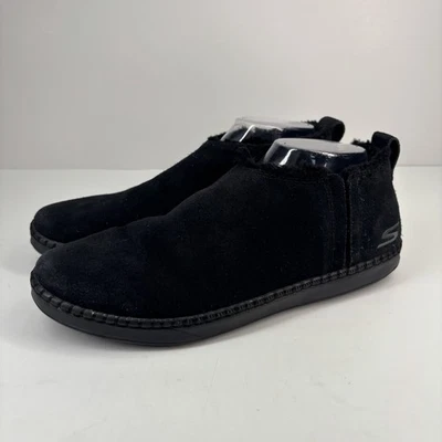 Skechers Go Vulc 2 Women’s US 10 Black Suede Faux Fur Slip-On Winter Booties - Image 1 of 4