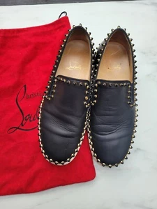 Christian Louboutin Black Studed Trainer Sneaker Flat Shoes UK 5 EU 38❤ - Picture 1 of 12