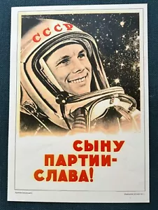 1961 Gagarin Rocket Cosmonaut Space Original Poster Russian Soviet 30x40 Rare - Picture 1 of 5