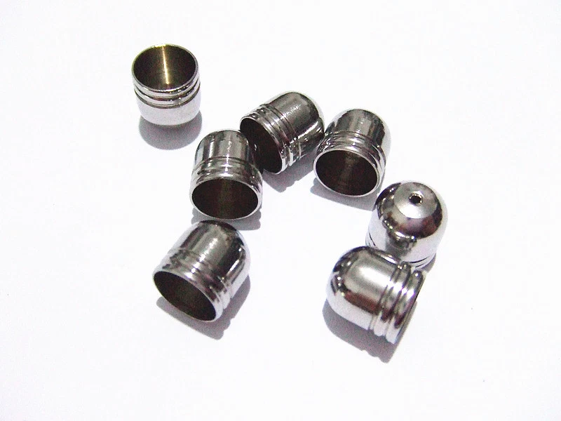 5pz coprinodo in acciaio inox 10x9mm foro 8mm colore argento scuro bijoux - Immagine 1 di 1