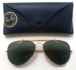 Ray-Ban RB 3407 001 Vintage Sonnenbrille Herren Aviator Outdoorman Metal gold - Bild 1 von 4