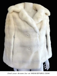 Azurene MINK Fur Cloak, Blonde Winter Wedding Cape Shawl, Spy Vintage Bridal - Picture 1 of 12