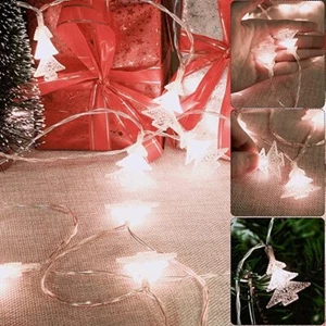 MILEXING Christmas Decorations 2 Modes 40 LED Christmas Tree String Lights Ba... - Picture 1 of 2