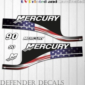 Mercury 90 HP ELPTO 1999-2006 USA Flag Edition outboard engine decal sticker set - Picture 1 of 1