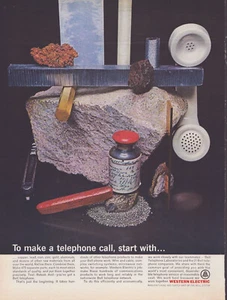 Anuncio impreso Western Electric 1964, teléfono, minerales, teléfono Bell - Imagen 1 de 1
