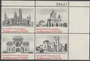 #1838 - 1841 Como Nuevo Nunca Bisagras PLACA # Bloque Arquitectura Americana 1980 - Imagen 1 de 1