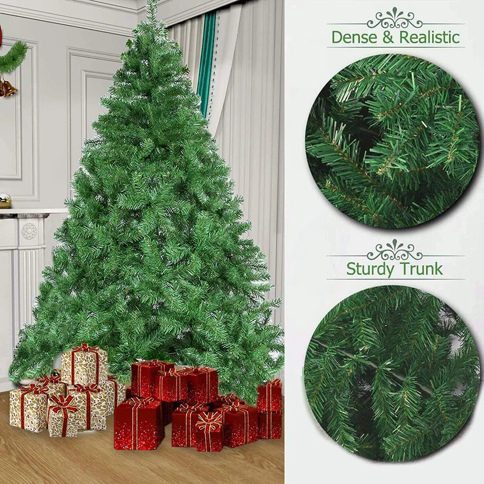 6FT Christmas Tree Pine Bushy Green Artificial Xmas Tree With Metal Stand Decor - Image 1 of 4