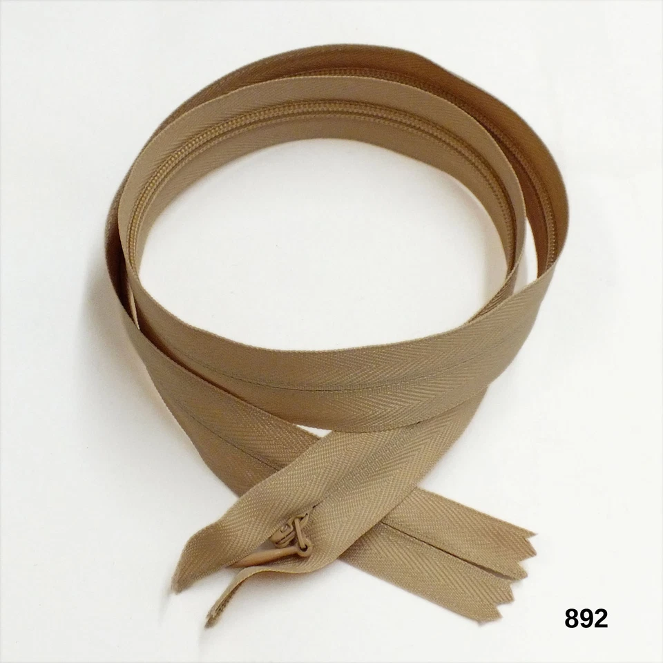 12 High Quality Invisible Zippers Top Open Bottom Closed 24", BKC, Color 801-897 - Image 1 of 1