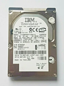 40 GB Ide IBM Travelstar IC25N040ATCS04-0 4200RPM P-Ata 2MB 2.5 " Hard Drive - Picture 1 of 1