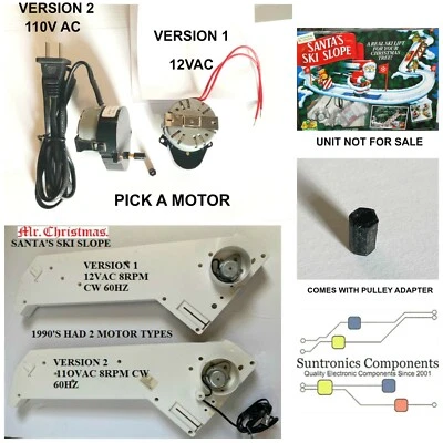 Mr. Christmas Santa's Ski Slope Replacement  MOTOR 12V OR 110V AC (motor only) - Image 1 of 4