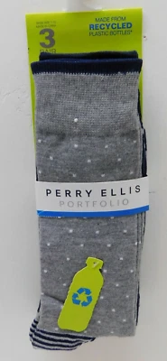 Calcetines de vestir para hombre Perry Ellis Portfolio Pack de 3 pares Talla de zapato 7-12 Estilo 819107 Foto 1 de 4