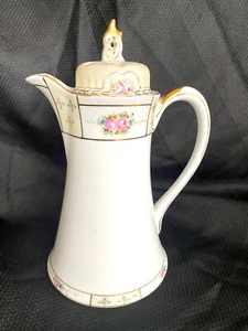 Antike Nippon handbemalte Rosen Schokolade Kaffee Tee Kanne - Bild 1 von 8