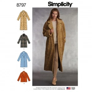 Simplicity Sewing Pattern 8797 Coats A (XS-S-M-L-XL) - Picture 1 of 3