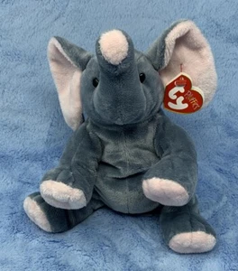 Ty Pluffies Gray Winks the Elephant plush stuffed toy (blue-gray) 2013 tag - Picture 1 of 3