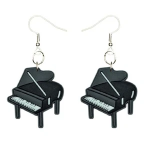 Pendientes de piano hechos a mano para anzuelos plateados hipoalergénicos - Imagen 1 de 5