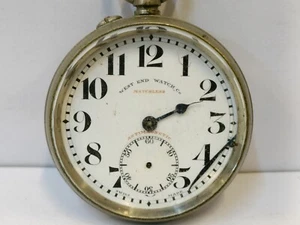 NOT WORKING, SPARE PARTS PURPOSE POCKET WATCH WEST END WATCH CO. WINDING SWISS - Picture 1 of 16
