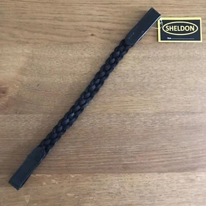 Geflochtenes Stirnband, zeigend, Leder, SCHWARZ, EXTRA VOLL, KOSTENLOSER UK-Versand - Bild 1 von 2