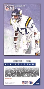 ⚓️🏈1991 Pro Set Joey Browner Minnesota Vikings #399 - Picture 1 of 1