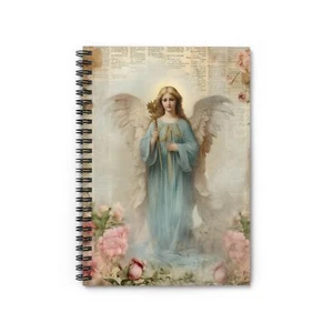 Female Angel Vintage Art - Ruled Line Spiral Notebook - Dream Journal Gift - Picture 1 of 5