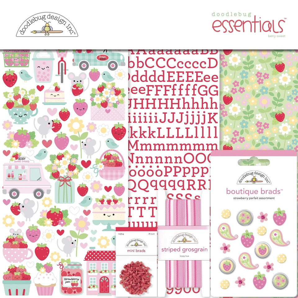 Doodlebug Essentials Page Kit 12"X12"-Berry Sweet Foto 1 de 1