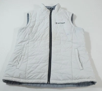 Chaleco acolchado reversible para mujer Free Country talla L blanco/gris Foto 1 de 4