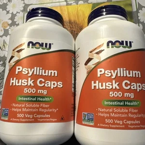 2x NOW Foods Psyllium Husk Caps 500 mg 200ct (400 Total) 10/28 - Picture 1 of 3