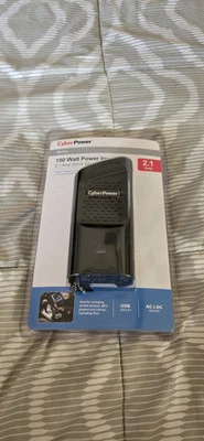 New, CyberPower Power Inverter 150W with USB Charger - Cup Holder-Black - Image 1 of 4