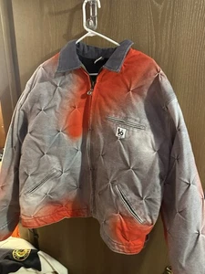 And & Sons Prospector Blanket Arbeitsjacke Herren XXL grau rot weiß Mantel Full Zip - Bild 1 von 11