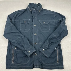 Kuhl Jacket Men 2XL Blue Solid Rekon Full Zip Button Packable Hood Outdoor XXL - Picture 1 of 10