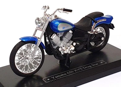 Majorette 1/18 Scale 05145 - Yamaha 650 XVS Drag Star Motorbike - Blue - Image 1 of 4
