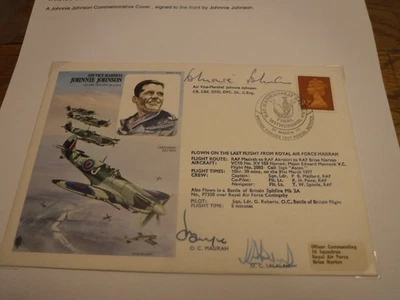 Signed Flown Cover Johnie Johnson Last Flight From RAF Masirah Ltd Ed 444 / 1296 - Image 1 of 4