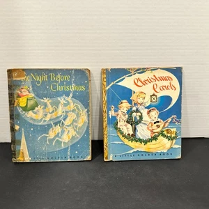 Vintage Little Golden Book Pair Christmas Carols & Night Before Christmas - Picture 1 of 17