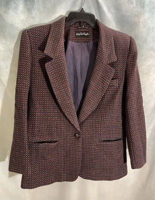 Blazer Giorgio Sant’Angelo DE COLECCIÓN Mujer’s 14 Chaqueta de Lana Preppy Colorido Academy Foto 1 de 4