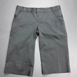 Volcom Shorts Women’s 5 Juniors Gray Pinstripe Casual Skater Streetwear Long Fit - Picture 1 of 12