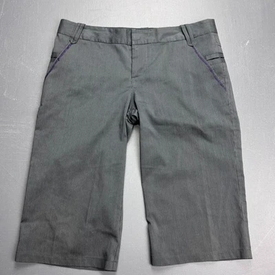 Volcom Shorts Women’s 5 Juniors Gray Pinstripe Casual Skater Streetwear Long Fit - Image 1 of 4