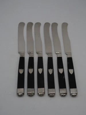 6 COUTEAUX A FRUITS EN ARGENT MASSIF ET EBENE POINCON COQ PARIS 1809 - Photo 1/4