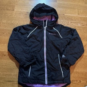 Columbia Alpine Action II Insulated Jacket Girls Size Small Black Purple - Picture 1 of 10