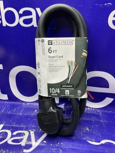 Utilitech 6 Fuß 10/4 Stärke Trocknerkabel 4 Zinken NEU für Ersatzteile - Bild 1 von 10