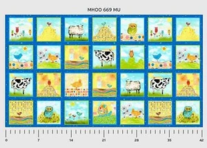 P&B Moos & Hoos by Ingrid Blixt MHOO 669 MU Quadrate BTY Baumwollstoff  - Bild 1 von 1