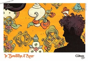 Ex libris Le BOUDDHA d'AZUR affiche BD offset Dupuis bouddhisme tibet jaune zen - Picture 1 of 1