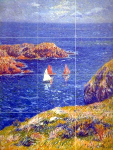 Piastrella da bagno Art Henry Moret Calm Seas murale ceramica backsplash #1245 - Foto 1 di 1