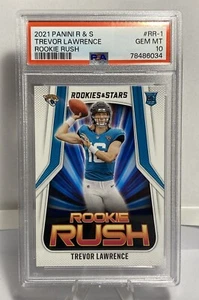 2021 Panini Rookies & Stars Trevor Lawrence PSA 10 Rookie Rush #RR-1 RC Jaguars - Picture 1 of 2