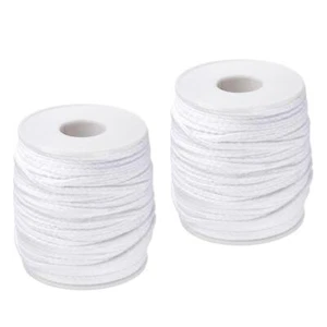 Algodón Trenzada Mecha Vela 50 PLY 61M Longitud 3mm Plano Ancho para DIY, 2pzs - Imagen 1 de 5