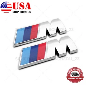 Placa de identificación deportiva de guardabarros serie M cromada emblema insignia 2X - Imagen 1 de 5