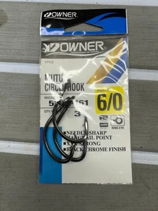 Owner 5127 Super Mutu Circle Hooks - Size 6/0 - Marlin Tournament Circle Hook - Picture 1 of 1