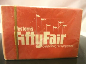 SEALED VTG WESTERN AIRLINES FIFTYFAIR PLAYING CARDS CELEBRATING 50 FLYING YEARS - Picture 1 of 8