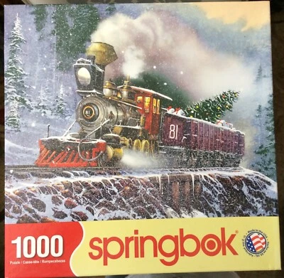 Springbok 1000 Piece Puzzle "Holiday Express" 24" x 30" used once - Image 1 of 2