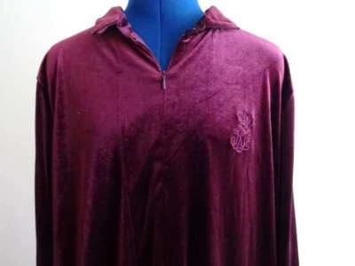 RALPH LAUREN Burgundy WINE VELVET Velour Super SOFT WOMENS LG Full LENGTH ROBE - Image 1 of 4